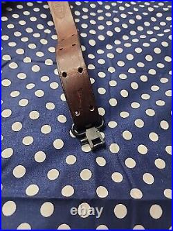 Vintage Chace Marked Leather Buckle Rifle Sling With Swivels Military. 22 Sling