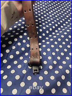 Vintage Chace Marked Leather Buckle Rifle Sling With Swivels Military. 22 Sling