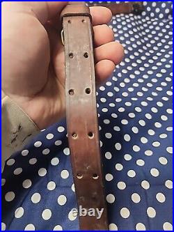 Vintage Chace Marked Leather Buckle Rifle Sling With Swivels Military. 22 Sling