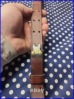 Vintage Chace Marked Leather Buckle Rifle Sling With Swivels Military. 22 Sling