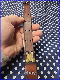 Vintage Chace Marked Leather Buckle Rifle Sling With Swivels Military. 22 Sling