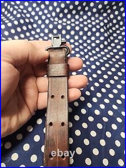 Vintage Chace Marked Leather Buckle Rifle Sling With Swivels Military. 22 Sling