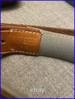 Vintage FIELDS CUSTOM Leather Target Rifle Sling Gun 22 LR Stayton Oregon USA