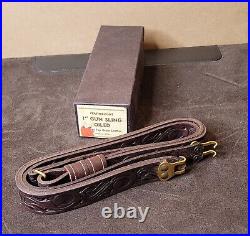 Vintage Featherlight Hunter Military 1 Tooled Leather Rifle Sling USA