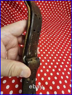 Vintage G&k Wwi Leather Rifle Sling Buckle Sling Wide Military Gun Sling