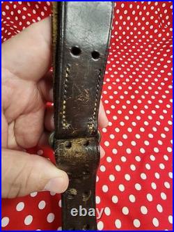 Vintage G&k Wwi Leather Rifle Sling Buckle Sling Wide Military Gun Sling