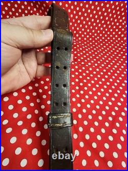 Vintage G&k Wwi Leather Rifle Sling Buckle Sling Wide Military Gun Sling
