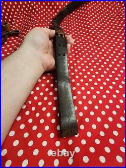 Vintage G&k Wwi Leather Rifle Sling Buckle Sling Wide Military Gun Sling