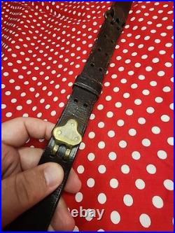 Vintage G&k Wwi Leather Rifle Sling Buckle Sling Wide Military Gun Sling