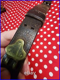 Vintage G&k Wwi Leather Rifle Sling Buckle Sling Wide Military Gun Sling