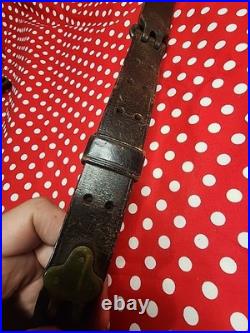 Vintage G&k Wwi Leather Rifle Sling Buckle Sling Wide Military Gun Sling