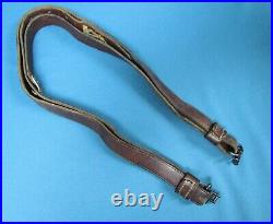 Vintage George Lawrence 1 Wide Leather Rifle Sling with Swivels Marked 3