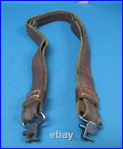 Vintage George Lawrence 1 Wide Leather Rifle Sling with Swivels Marked 3