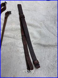 Vintage George Lawrence #5 Brown Leather Rifle Sling EXTRAS
