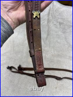 Vintage George Lawrence #5 Brown Leather Rifle Sling EXTRAS