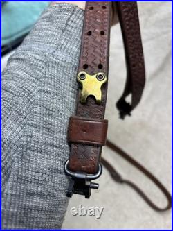 Vintage George Lawrence #5 Brown Leather Rifle Sling EXTRAS