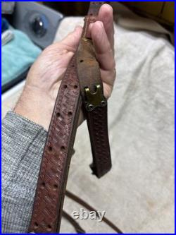 Vintage George Lawrence #5 Brown Leather Rifle Sling EXTRAS