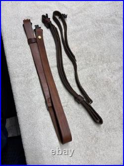 Vintage George Lawrence #5 Brown Leather Rifle Sling EXTRAS