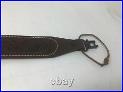 Vintage George Lawrence Tooled Leather Rifle Gun Sling 2F Free Ship 2 1/4