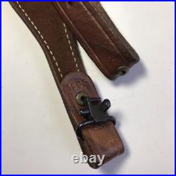 Vintage Hand Tooled Leather Shotgun Rifle Sling Strap Hunting Basket Weave