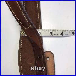 Vintage Hand Tooled Leather Shotgun Rifle Sling Strap Hunting Basket Weave