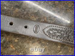 Vintage Hunter 27-138 Cobra Tooled Rifle Sling 33 Brown Leather With Swivels