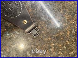 Vintage Hunter 27-138 Cobra Tooled Rifle Sling 33 Brown Leather With Swivels