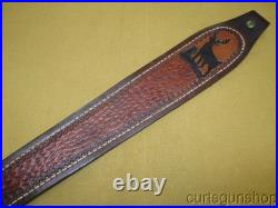 Vintage Hunter #27-26 Deer Motif Lined Leather Rifle Sling