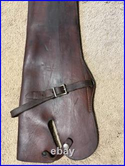 Vintage Hunter 402B-26 Rifle Scabbard Case Saddle Straps Brown Leather 36 long