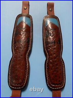 Vintage Hunter Leather ProHunter Handmade Padded Rifle Slings Deer & Mountains