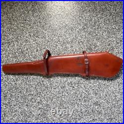 Vintage Hunter Leather Rifle Scabbard Shoulder Carry Hunting with Shoulder Strap