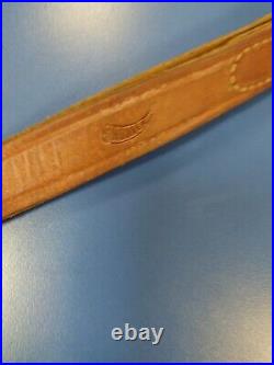 thumbnail image 2 of Antique Brown Leather Rifle Sling With Brass Hardware – Adjustable, Military Style 2 of 6
