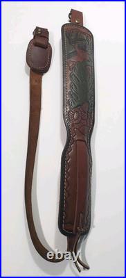 Vintage Hunter Leather Rifle Sling USA USA Deer Padded