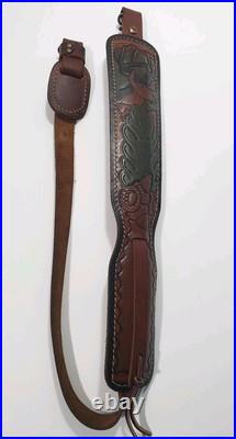 Vintage Hunter Leather Rifle Sling USA USA Deer Padded
