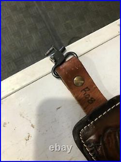 Vintage Hunter Padded Leather Rifle Sling Gun Shoulder Strap Deer Leaf Acorn