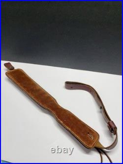 Vintage Hunter Rifle Sling Deer and Acorn in Foliage Tooled Leather