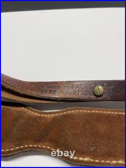 Vintage Hunter Rifle Sling Deer and Acorn in Foliage Tooled Leather