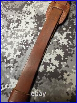 Vintage Hunter White Stitched Tooled Whitetail Scene Padded Suede Backed Sling