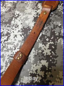 Vintage Hunter White Stitched Tooled Whitetail Scene Padded Suede Backed Sling