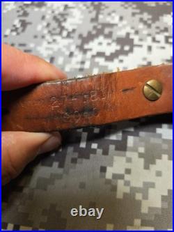 Vintage Hunter White Stitched Tooled Whitetail Scene Padded Suede Backed Sling