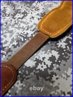 Vintage Hunter White Stitched Tooled Whitetail Scene Padded Suede Backed Sling