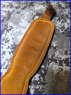 Vintage Hunter White Stitched Tooled Whitetail Scene Padded Suede Backed Sling
