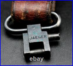 Vintage Jaeger Sling Swivels with Boyt Military Leather Rifle Sling USGI Style