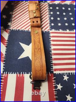 Vintage Kassnar Japan Tooled Rifle Sling W Swivels
