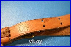 Vintage Leather Brass Rifle Sling EUBANKS Pioneer Leather Boise Idaho USA