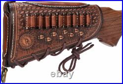 Vintage Leather No Drill Rifle Sling Cheek Rest Buttstock Recoil Pad Hunting Gun
