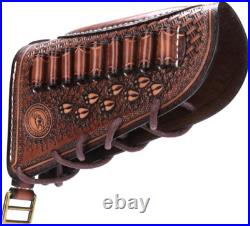 Vintage Leather No Drill Rifle Sling Cheek Rest Buttstock Recoil Pad Hunting Gun