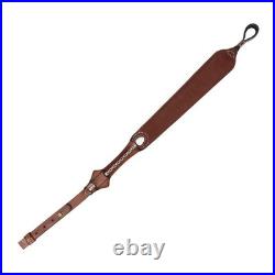 Vintage Leather No Swivels Rifle Sling with Ammo Holder Brown