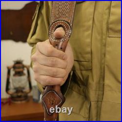 Vintage Leather No Swivels Rifle Sling with Ammo Holder Brown Vintage Leather No Swivels Rifle Sling with Ammo Holder Brown