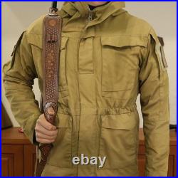Vintage Leather No Swivels Rifle Sling with Ammo Holder Brown
